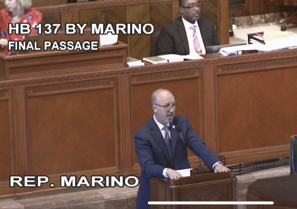 State Representative Joe Marino, presenting a bill about medical marijuana in 2022. It was passed into law and became Act 439.